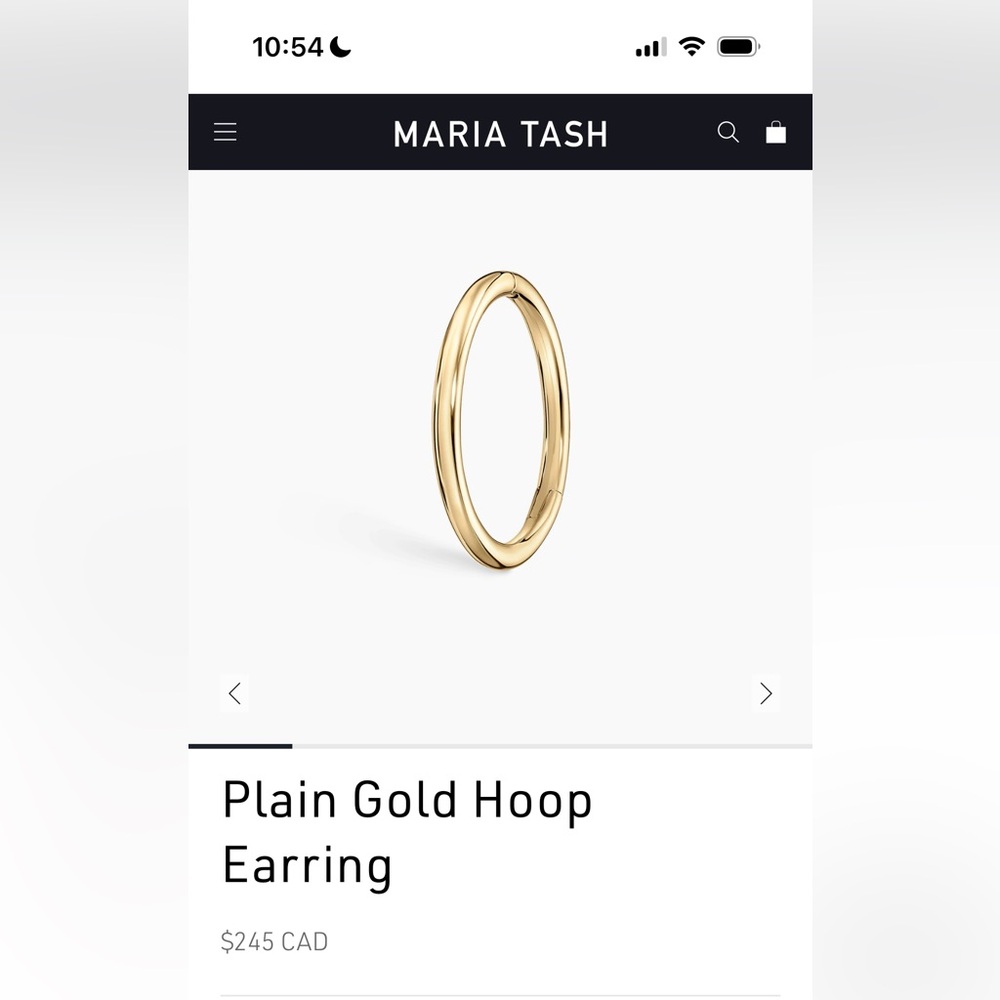 Maria Tash Plain Gold Hoop Earring 14k solid gold